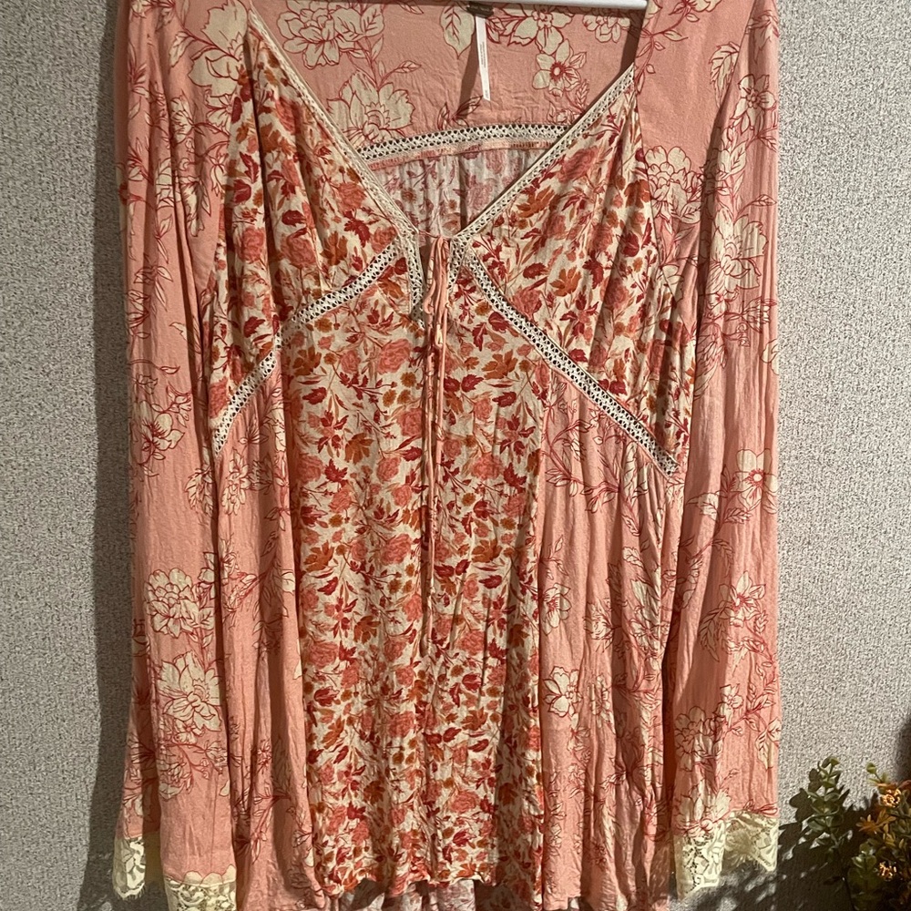 Free people petal combo odett printed tunic long sleeve